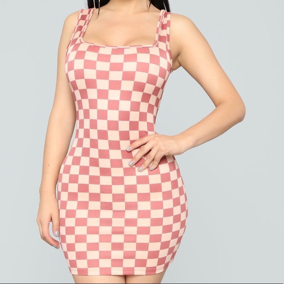 fashion nova checkered dress